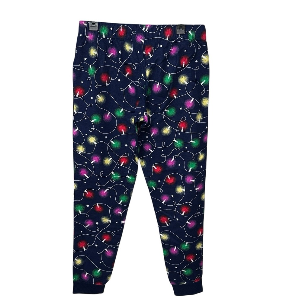 Jenni Women's Cotton Flannel Plaid Pajama Pants Navy Xmas Light Size Small - Picture 4 of 7